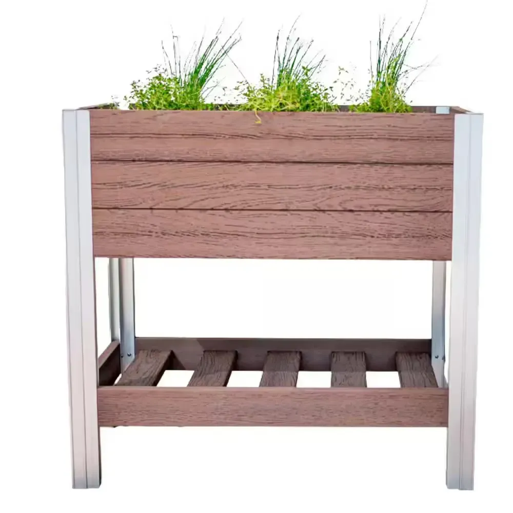 31 in. x 18 in. x 29 in. Vinyl Elevated Garden with Storage Shelf - image 1