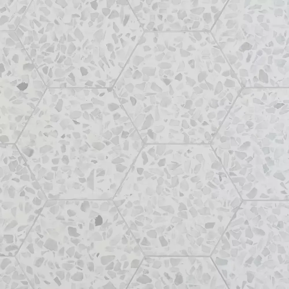 (Pallet of 6 cases )(48.42sq.ft.)Fusion Hex Gray Terrazzo 9.13 in. x 10.51 in. Matte Porcelain Floor and Wall Tile (8.07 sq.ft. / Case) - image 1