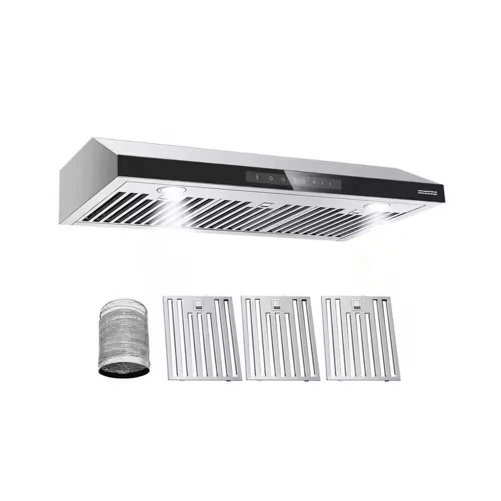 Under Cabinet Range Hood, 36 in. Kitchen Vent Hood, 900 CFM Dual Motors Stainless Steel Stove Hood, with Gesture - image 1