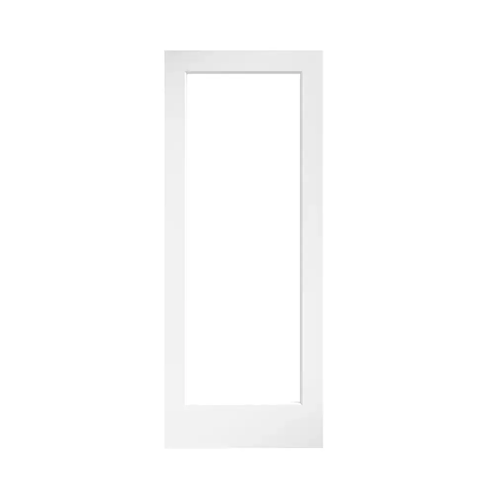 36 in. x 80 in. x 1-3/8 in. Clear Glass 1-Lite White Finished Solid Wood Core French Interior Door Slab - image 1