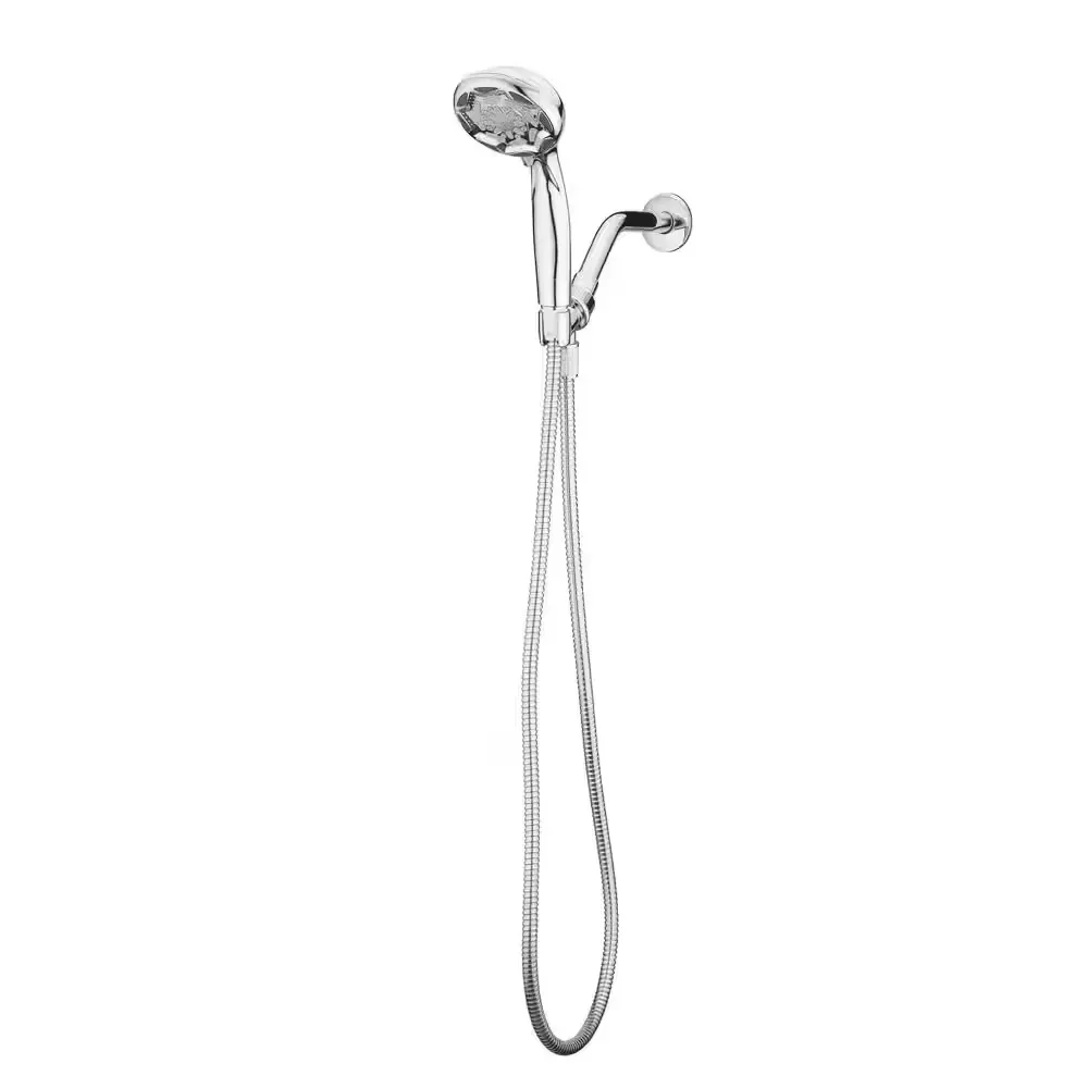 4 in. 6-Spray Wall Mount Handheld Shower Head in Chrome - image 1
