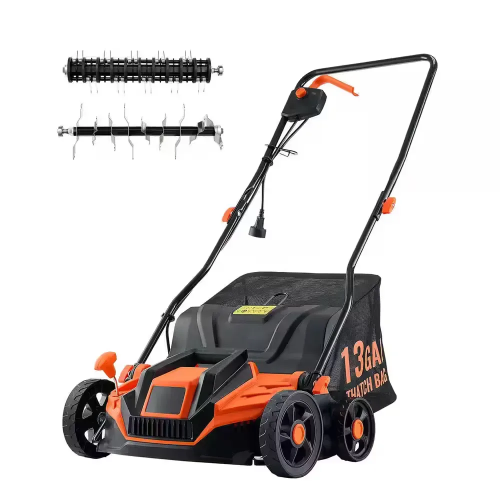 2-in-1 Electric Dethatcher and Scarifier, 13-in. 13 Amp, Corded, 13-Gal. Bag, 5-Position Depth Walk-Behind for Lawn Care - image 1