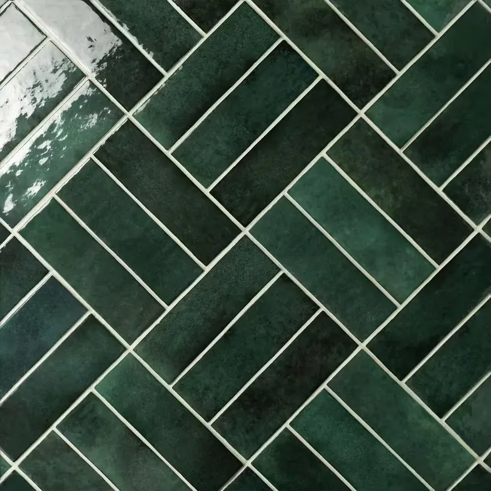 Cloe Subway Glossy Green 2.5 in. x 8 in. Handmade-Look Ceramic Wall Tile (10.64 sq. ft./Case) - image 1