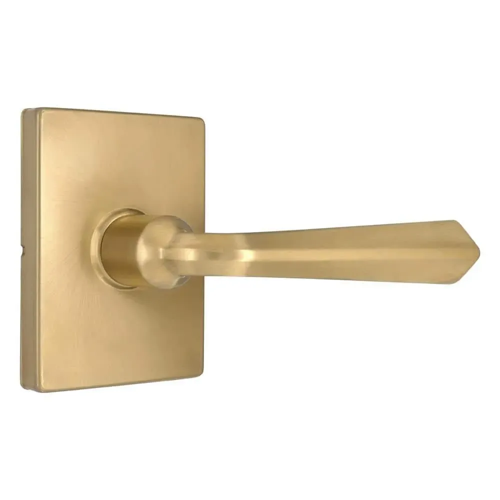 Home Decorators Collection Wilshire Brushed Gold Hall/Closet Passage Door Handle with Rectangle Rose - image 1