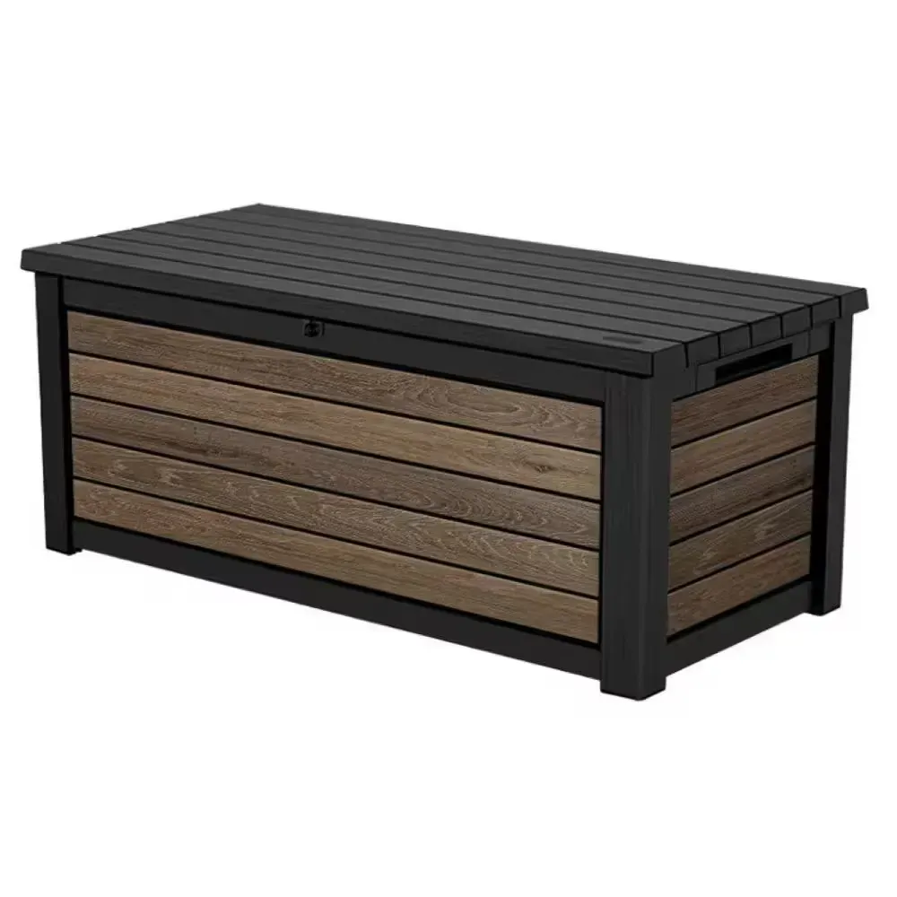 Signature 165 Gal. Weather Resistant Plastic Resin Deck Box in Walnut Brown - image 1