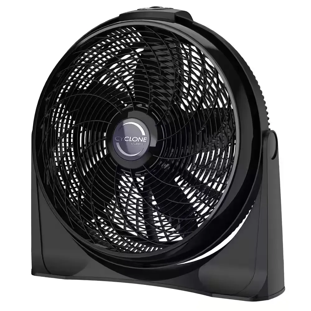 Cyclone 20 in. 3 Speed Air Circulator Floor Fan for Home in Black with Wall Mount Option, Pivoting Head and Carry Handle - image 1