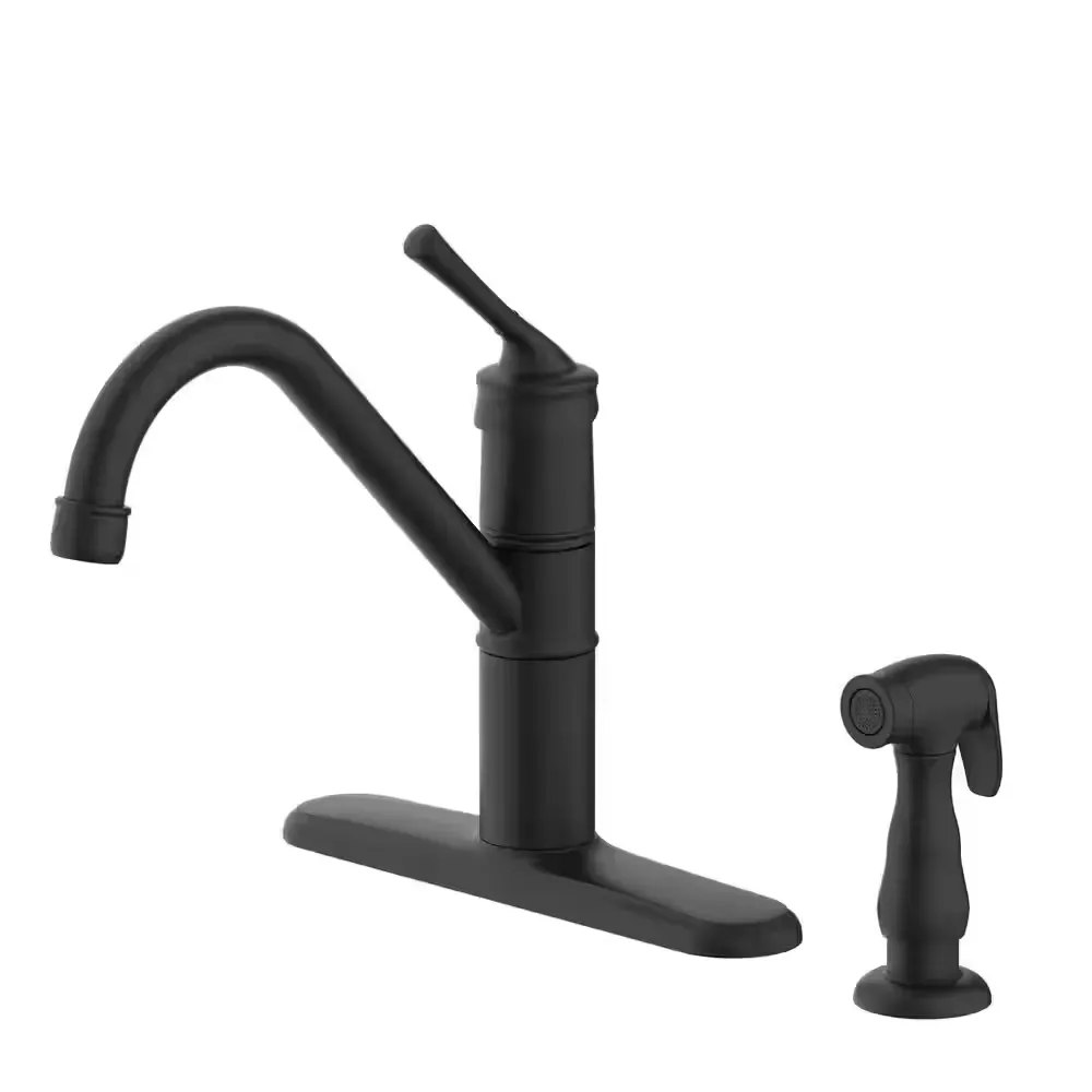 Barnhart Single-Handle Kitchen Faucet with Side Sprayer in Matte Black - image 1