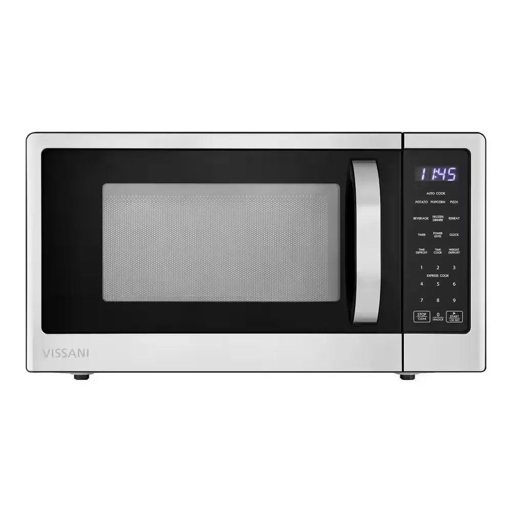 21 in. 1.1 cu. ft. 1000-Watt Countertop Microwave Oven in Fingerprint Resistant Stainless Steel and Bar handle - image 1