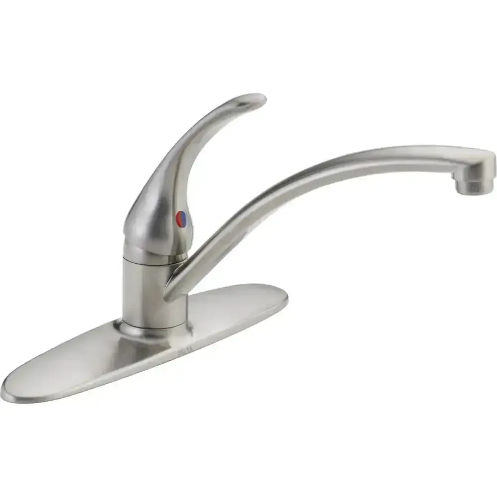 Foundations Single-Handle Standard Kitchen Faucet in Stainless - image 1