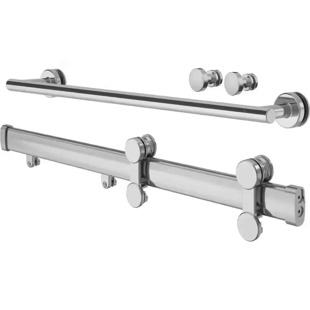 Delta Flannigan 48 in. to 60 in. W x 3.75 in. D Contemporary Frameless Sliding Shower/Tub Hardware Assembly Kit in Chrome - image 1