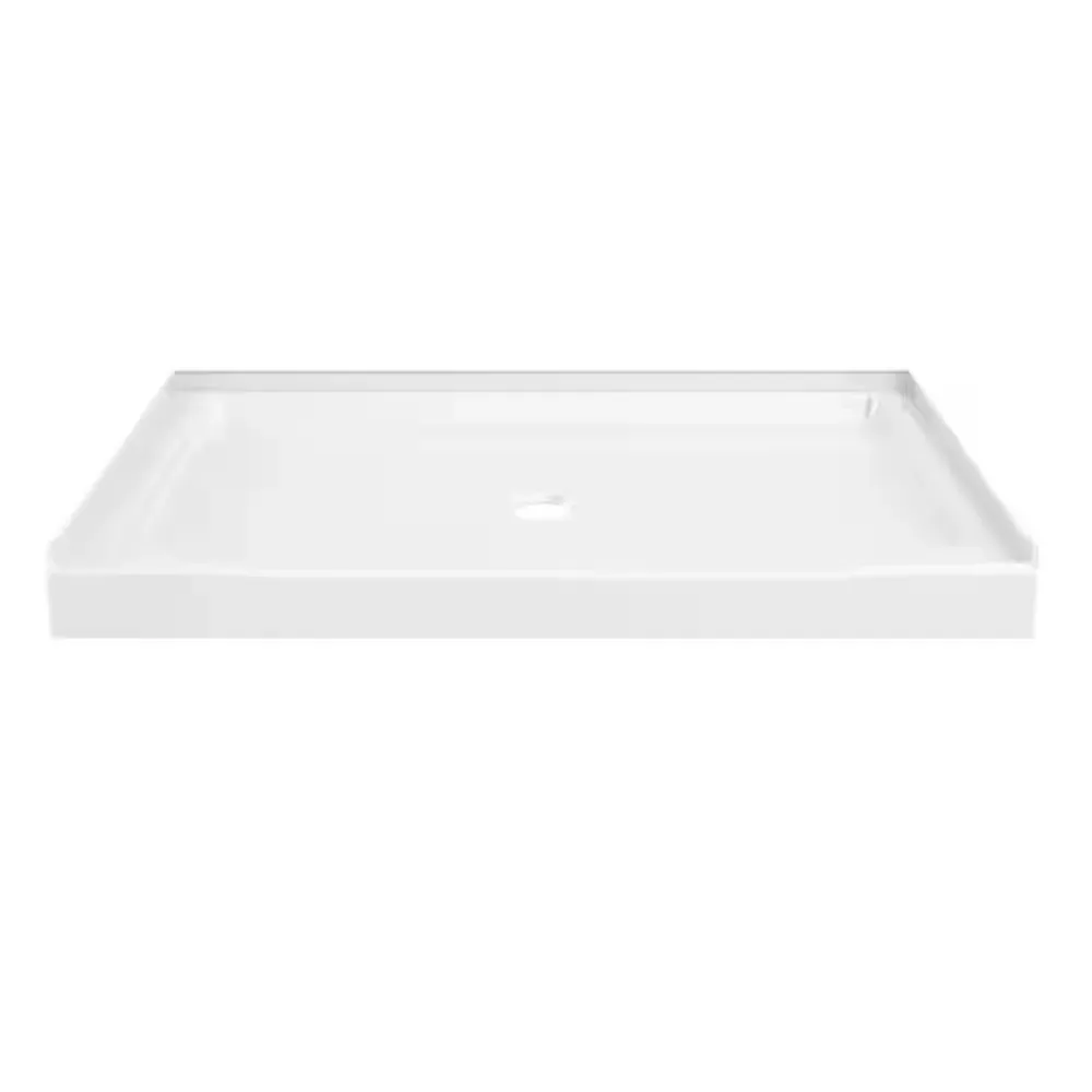 Classic 500 48 in. L x 34 in. W Alcove Shower Pan Base with Center Drain in High Gloss White - image 1