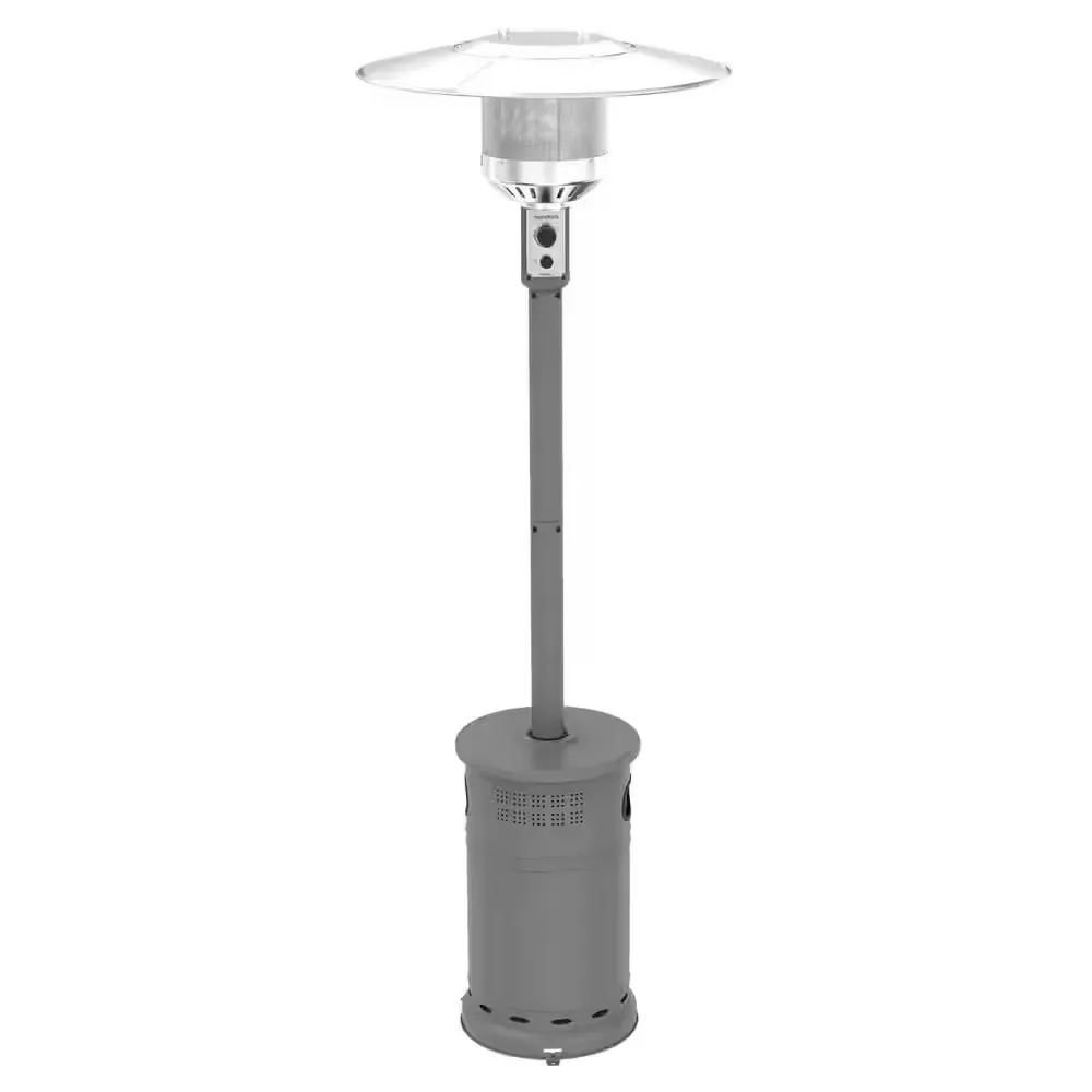 *** The plate is bent ***  Sundara 48,000 BTU Matte Grey Propane Standing Patio Heater with Wheels - image 1