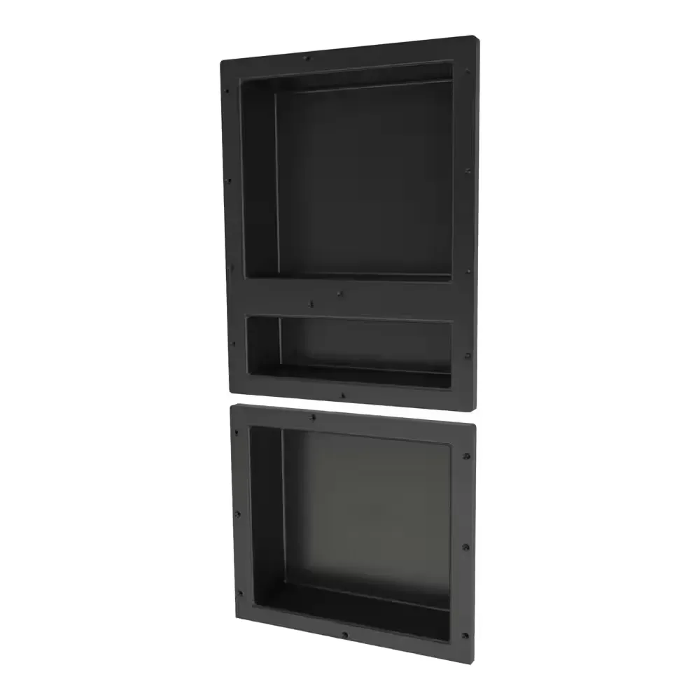 Redi Niche 16 in. x 34 in. Triple Shower Niche Set in Black - image 1