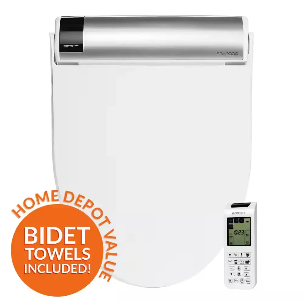 Bliss BB-2000 Electric Bidet Seat for Elongated Toilets in White with Drylette Towels - image 1