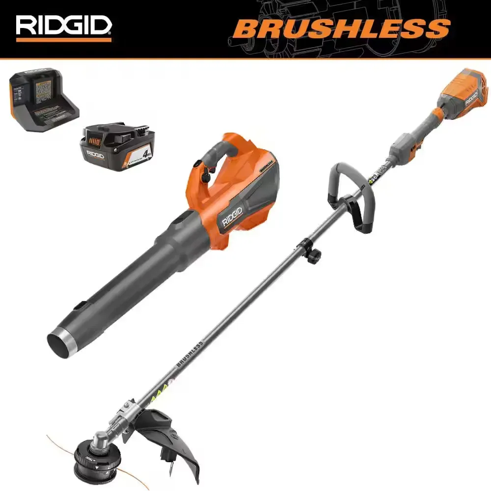 18V Brushless 14 in. Cordless Battery String Trimmer and Leaf Blower 2-Tool Combo Kit with 4.0 Ah Battery and Charger - image 1