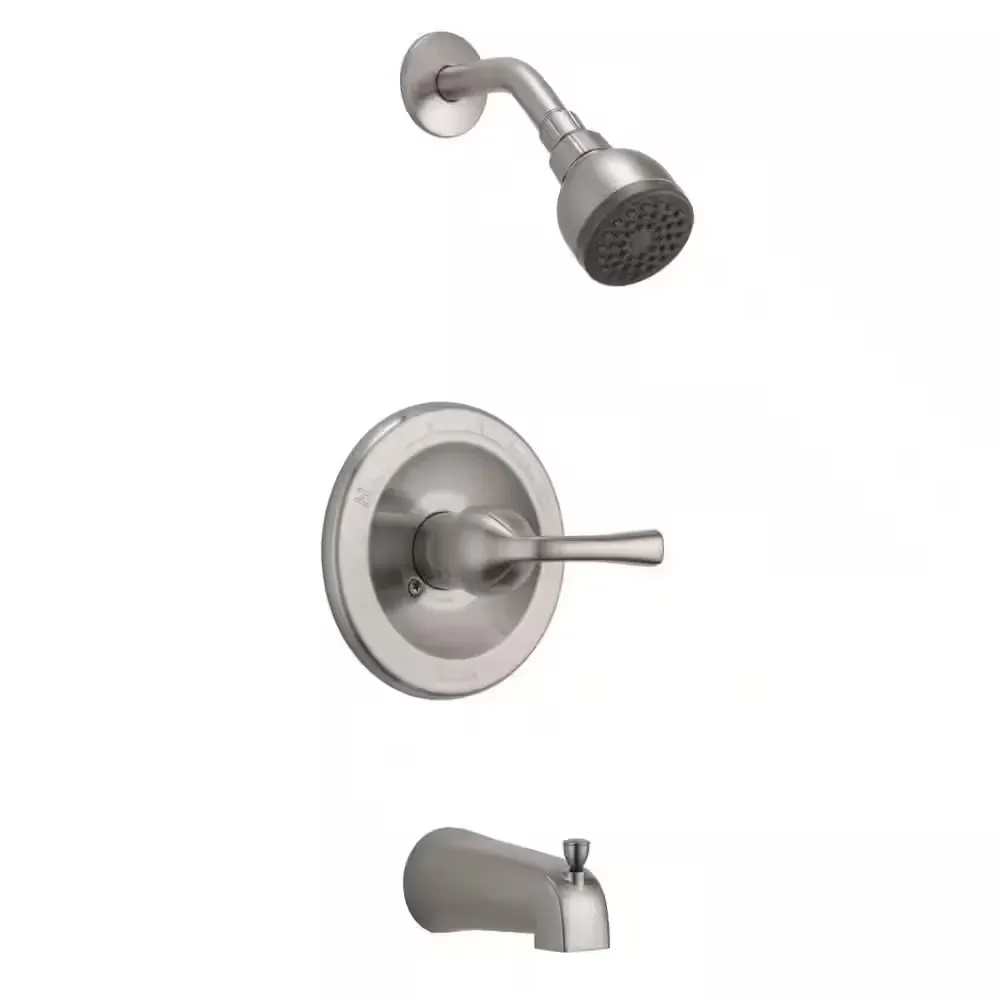 Foundations Single-Handle 1-Spray Tub and Shower Faucet in Brushed Nickel (Valve Included) - image 1