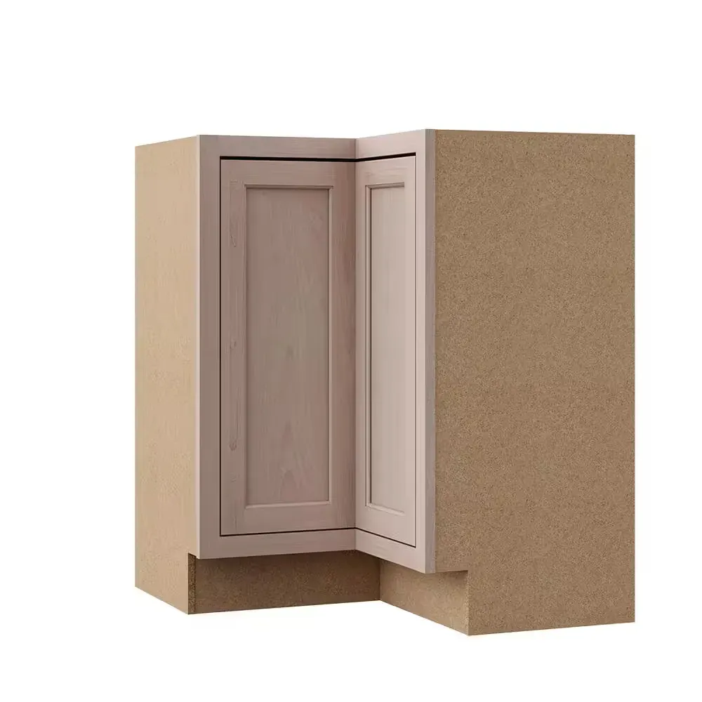 Recessed Panel 36 in. W x 16.5 in. D x 34.5 in. H Assembled Corner Lazy Susan Base Cabinet in Unfinished - image 1