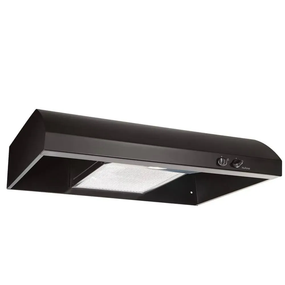 Broan-NuTone AR1 Series 30 in. 270 Max Blower CFM 4-Way Convertible Under-Cabinet Range Hood with Light in Black - image 1