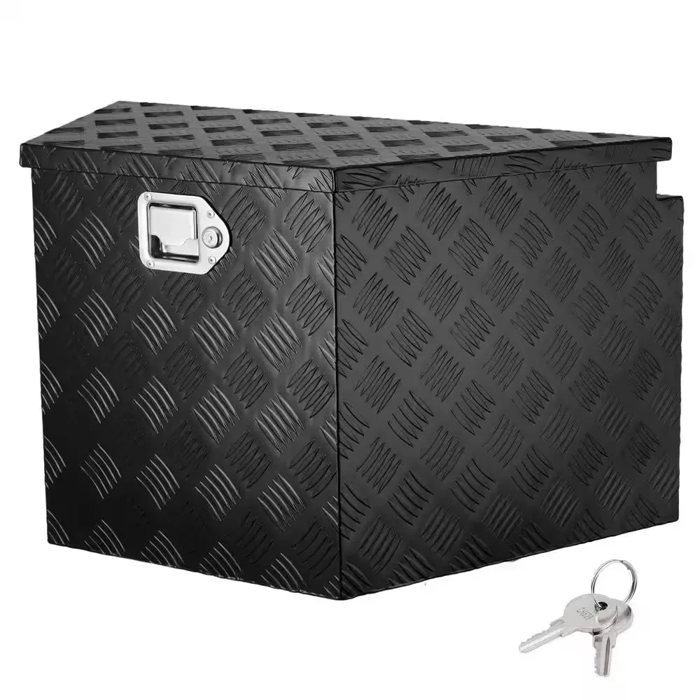 Heavy-Duty Black Aluminum Diamond Plate Truck/Trailer Tool Box - image 1