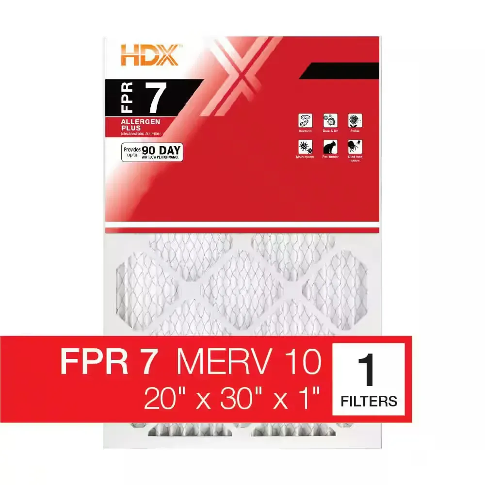 *** pack of 13*** 20 in. x 30 in. x 1 in. Allergen Plus Pleated Air Filter FPR 7, MERV 10 - image 1