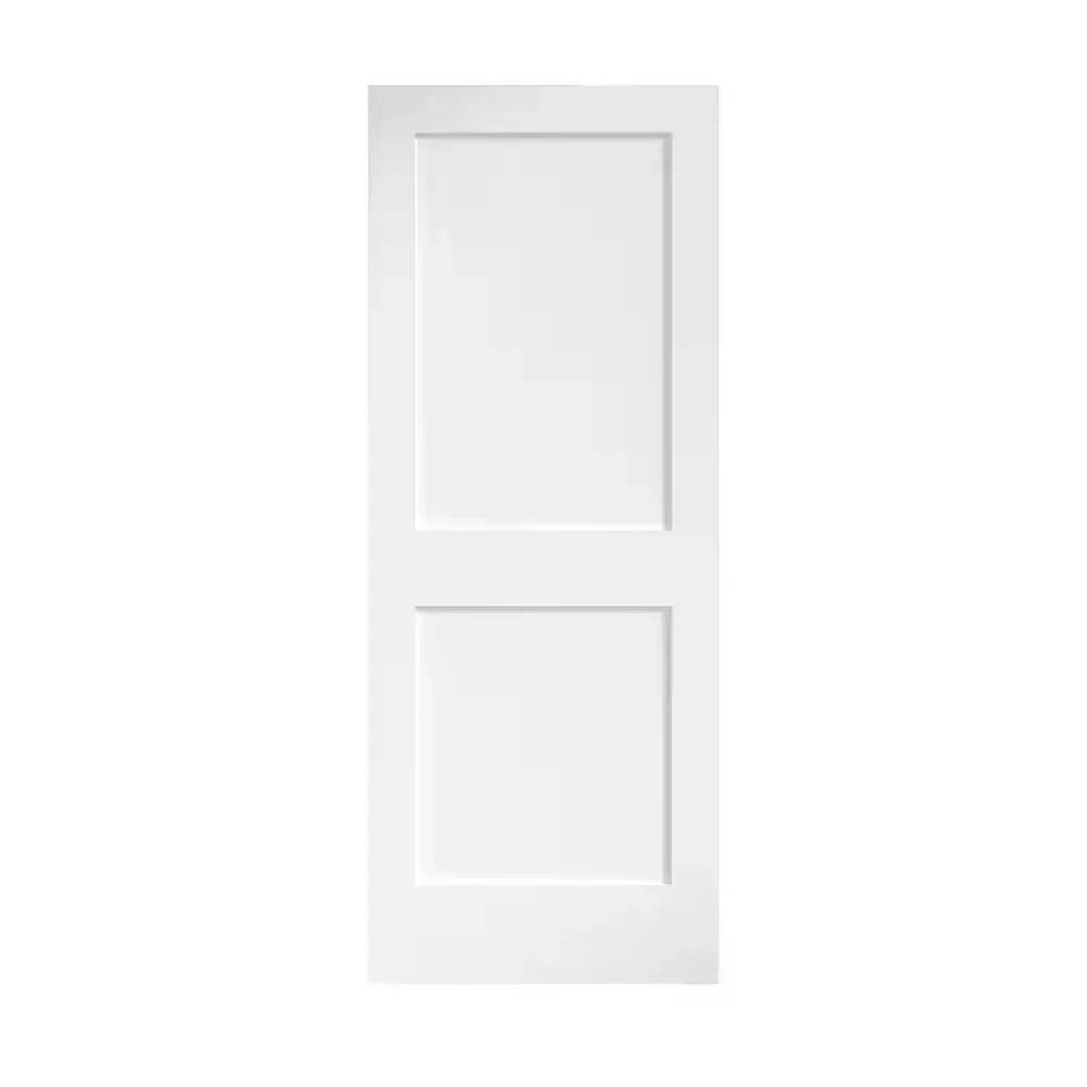 30 in. x 80 in. x 1-3/8 in. Shaker White Primed 2-Panel Solid Core Wood Interior Slab Door - image 1