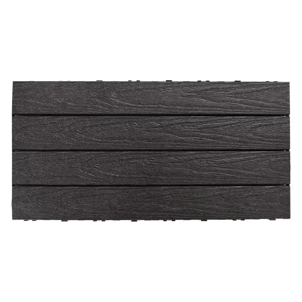 UltraShield Naturale 1 ft. x 2 ft. Quick Deck Outdoor Composite Deck Tile in Hawaiian Charcoal (20 sq. ft. per Box) - image 1