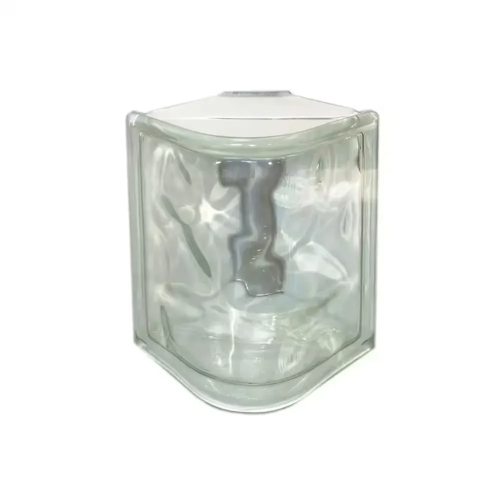 Nubio 4 in. Thick Series 5 x 8 x 4 in. Corner (6-Pack) Wave Pattern Glass Block (Actual 4.9 x 7.75 x 3.88 in.) - image 1