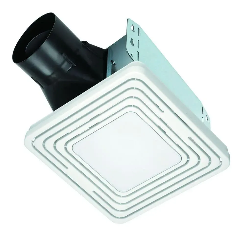 Broan-NuTone Roomside Series, White, 80 CFM, No Cut Roomside Installation with Light, ENERGY STAR, Bathroom Exhaust Fan - image 1