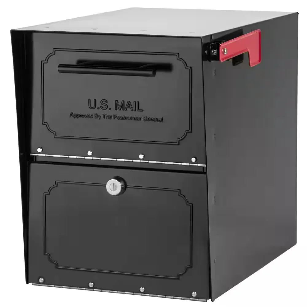 Oasis Classic Black, Extra Large, Steel, Locking, Post Mount Parcel Mailbox with High Security Reinforced Lock - image 1