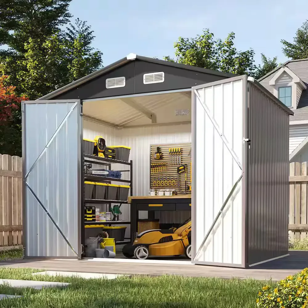 8 ft. W x 6 ft. D Metal Storage Shed with Vents and Lockable Door (43 sq. ft.) - image 1