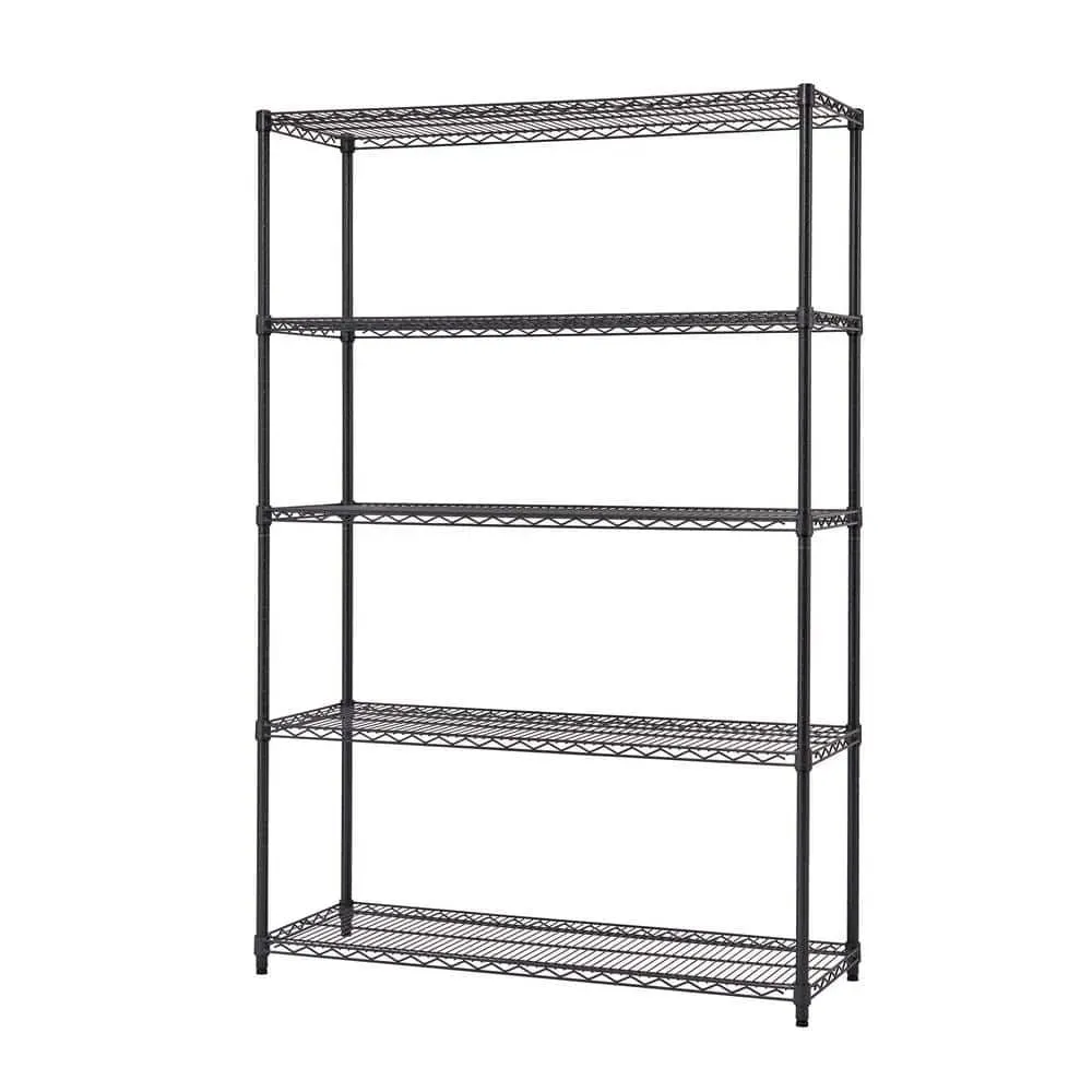 TRINITY Black Anthracite 5-Tier Steel Wire Shelving Unit (48 in. W x 72 in. H x 18 in. D) - image 1