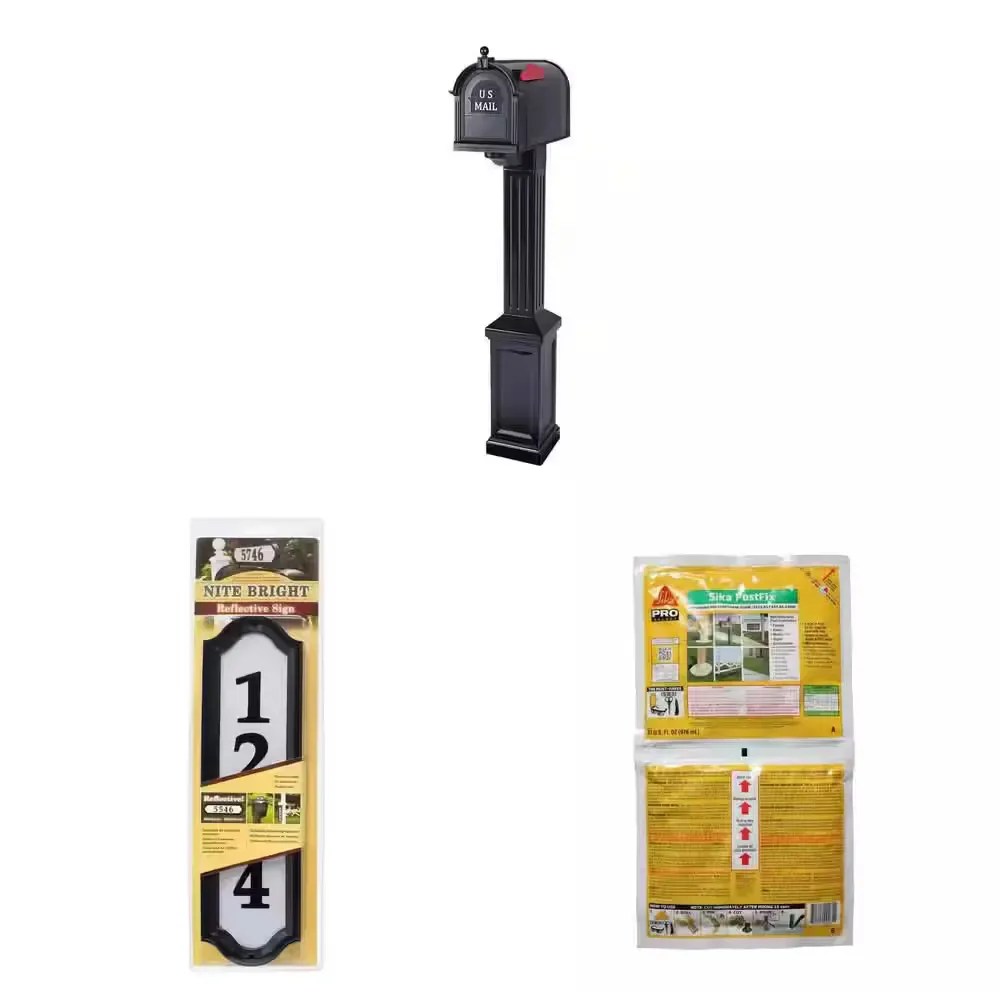 Craftsman Mailbox and Post Kit, Black - image 2