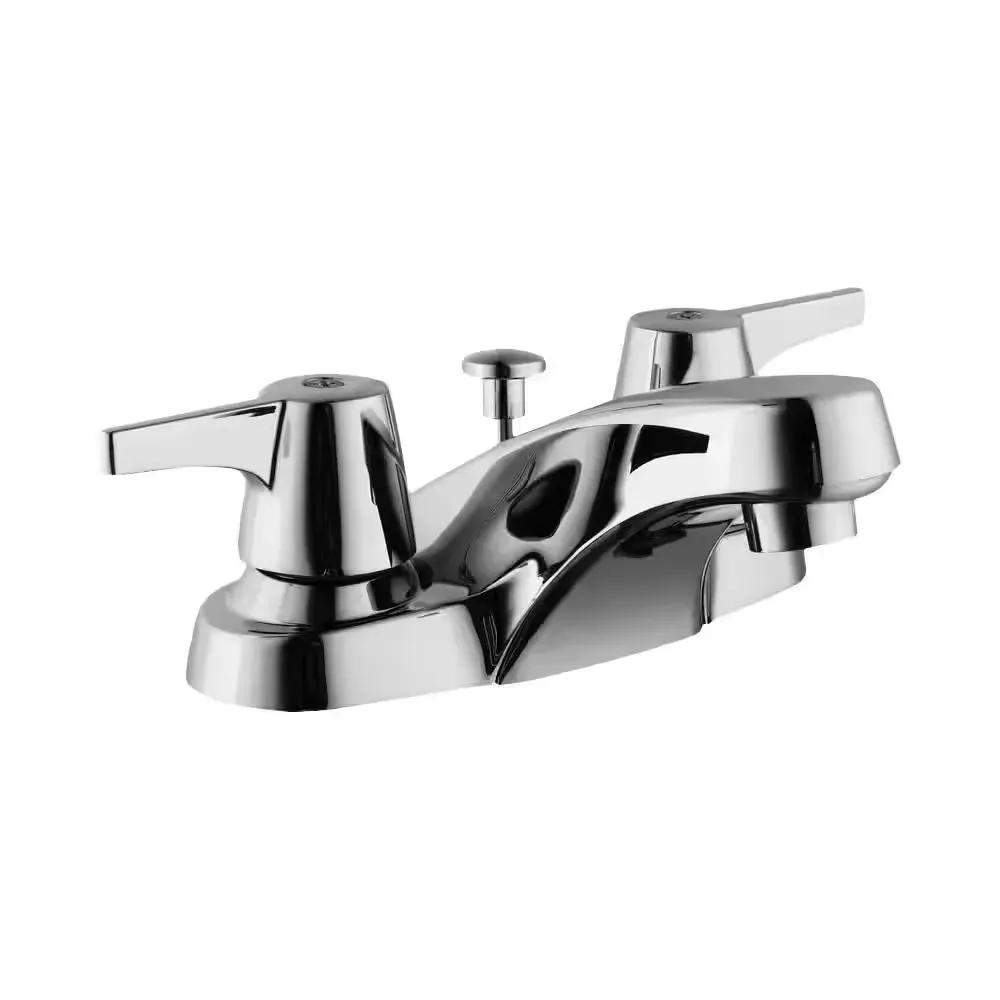 Aragon 4 in. Centerset 2-Handle Low-Arc Bathroom Faucet with Pop-Up Drain in Chrome - image 1