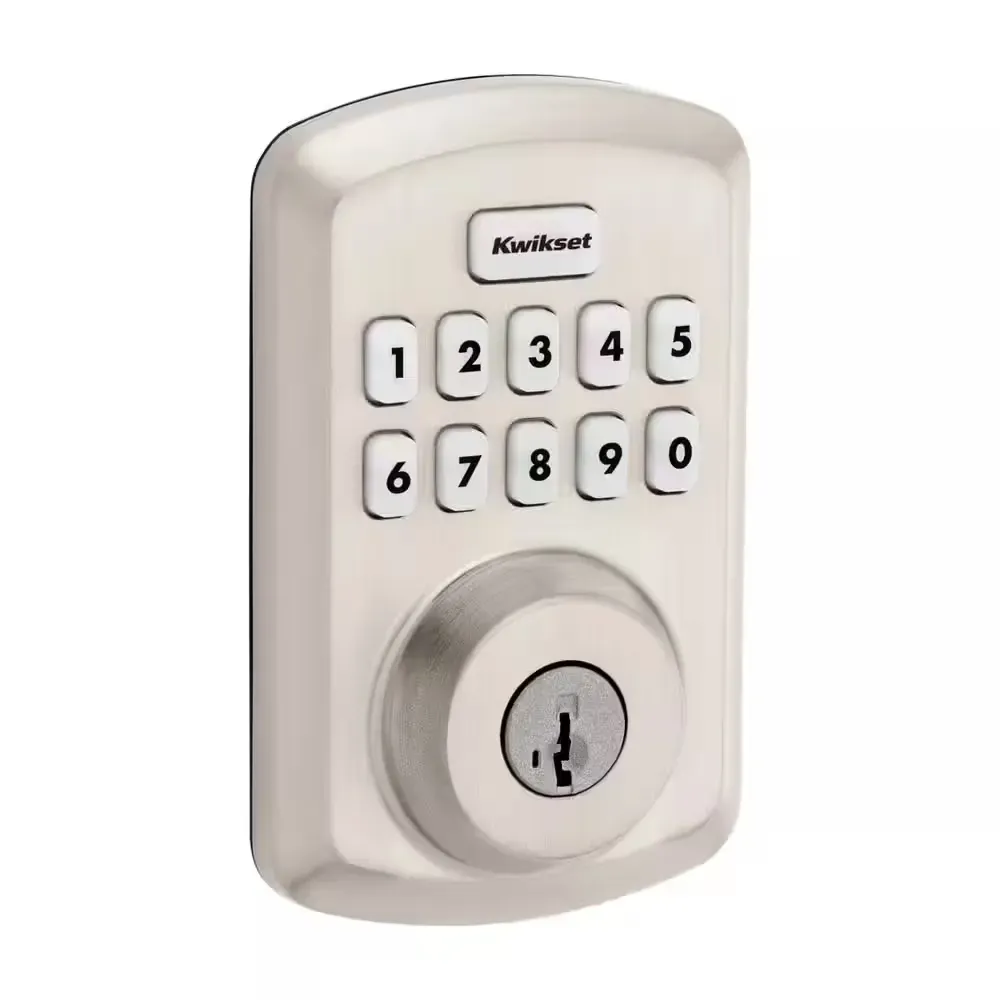 Powerbolt 250 10-Button Keypad Satin Nickel Transitional Electronic Deadbolt Door Lock - image 1