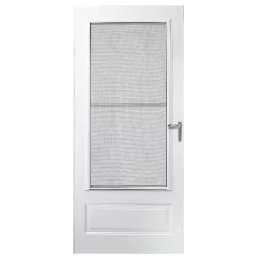 300 Series 32 in. x 80 in. White Universal Triple-Track Storm Door with Nickel Hardware - image 1