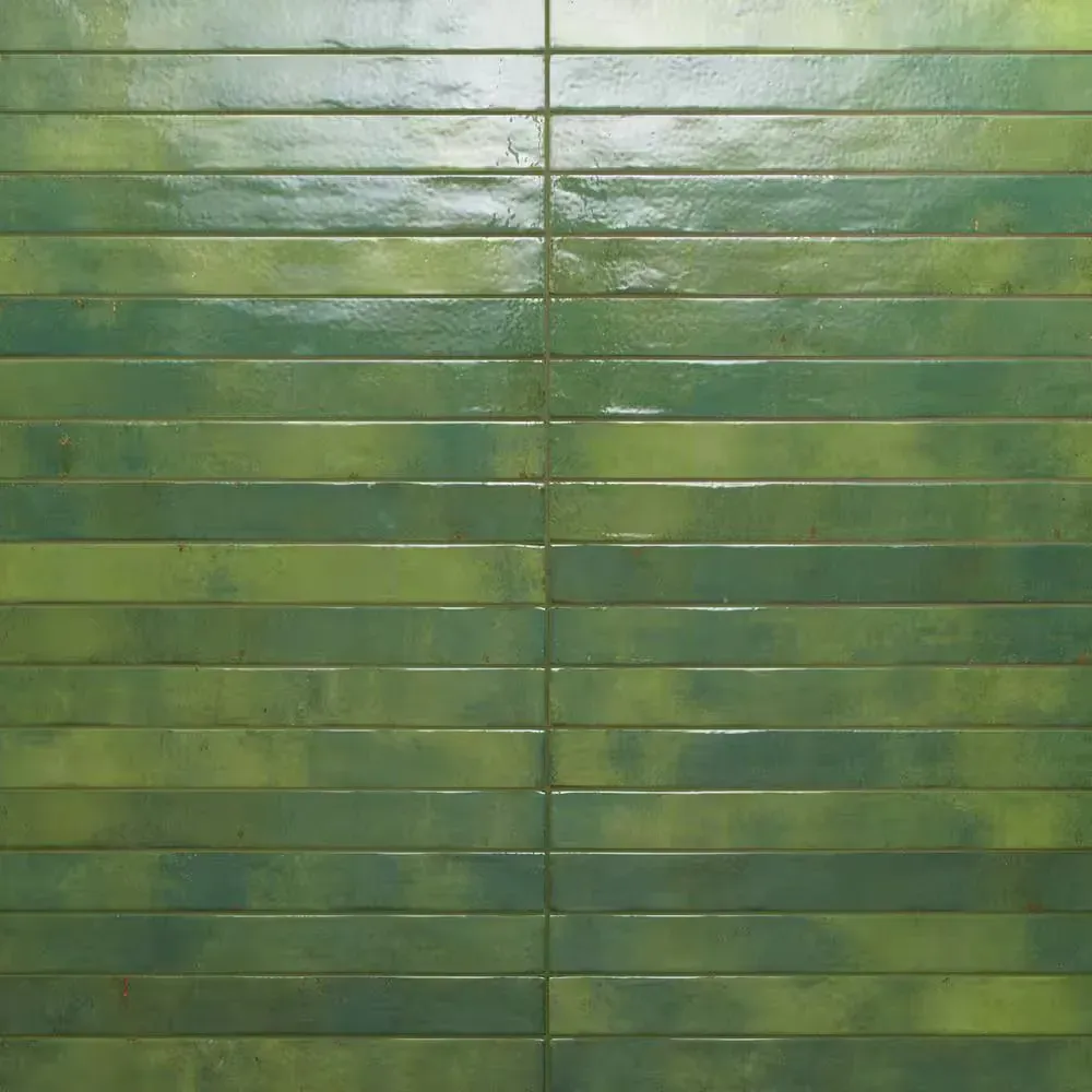 *** Case of 15 (111.3 sq. ft./Case)*** Chroma 2 in. x 18 in. Green Porcelain Subway Tile (7.42 sq. ft./Case) - image 1