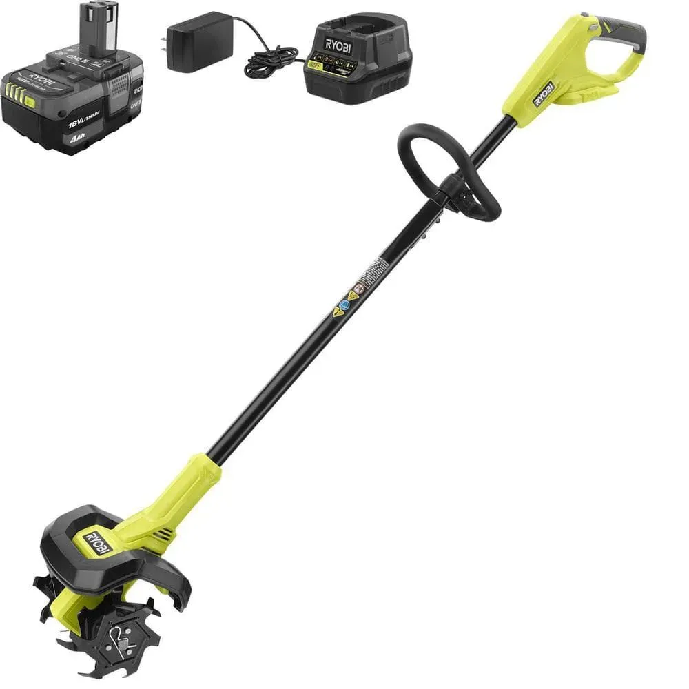 RYOBI ONE+ 18V 8 in. Cordless Cultivator with 4.0 Ah Battery and Charger - image 1