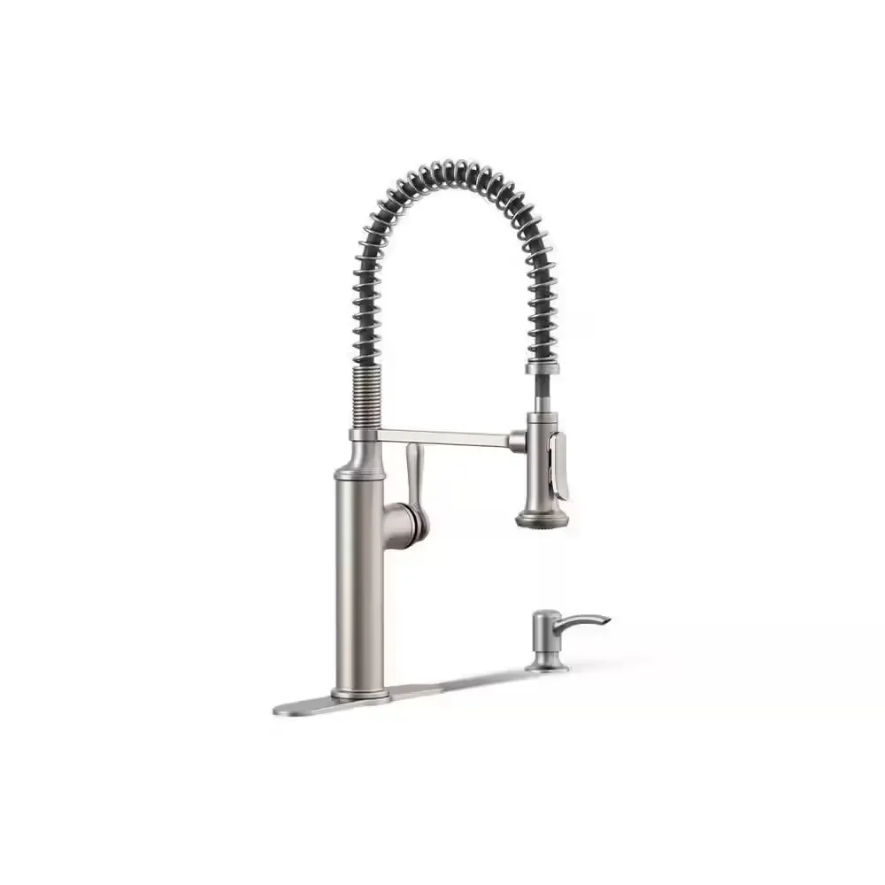 Sous Pro-Style Single Handle Pull Down Sprayer Kitchen Faucet in Vibrant Stainless Steel - image 1