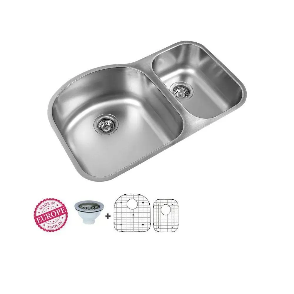 UKINOX 31.5 in. Double Bowl 70/30 split Undermount Stainless Steel Kitchen Sink - image 1