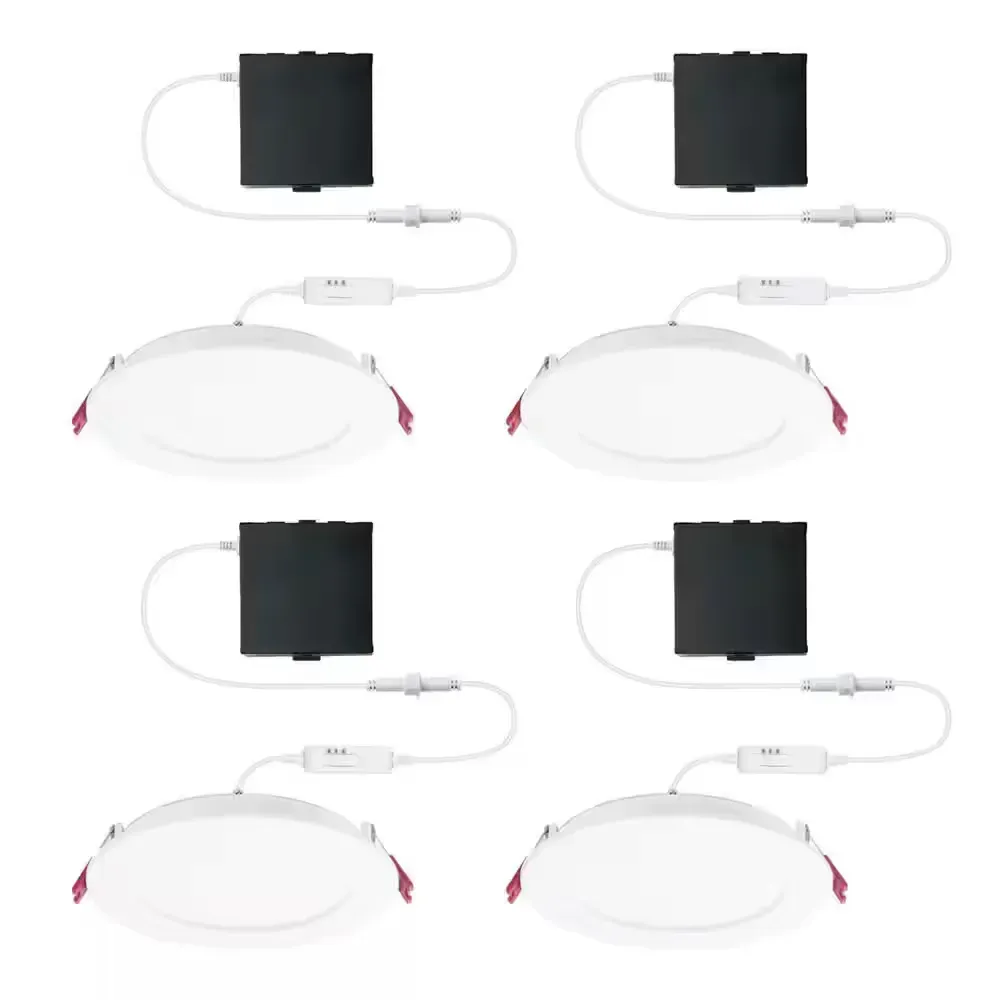 Pro Value Series LED 6 in Round Adj Color Temp Canless Recessed Light for Kitchen Bath Living rooms, Wht 4-Pk - image 2