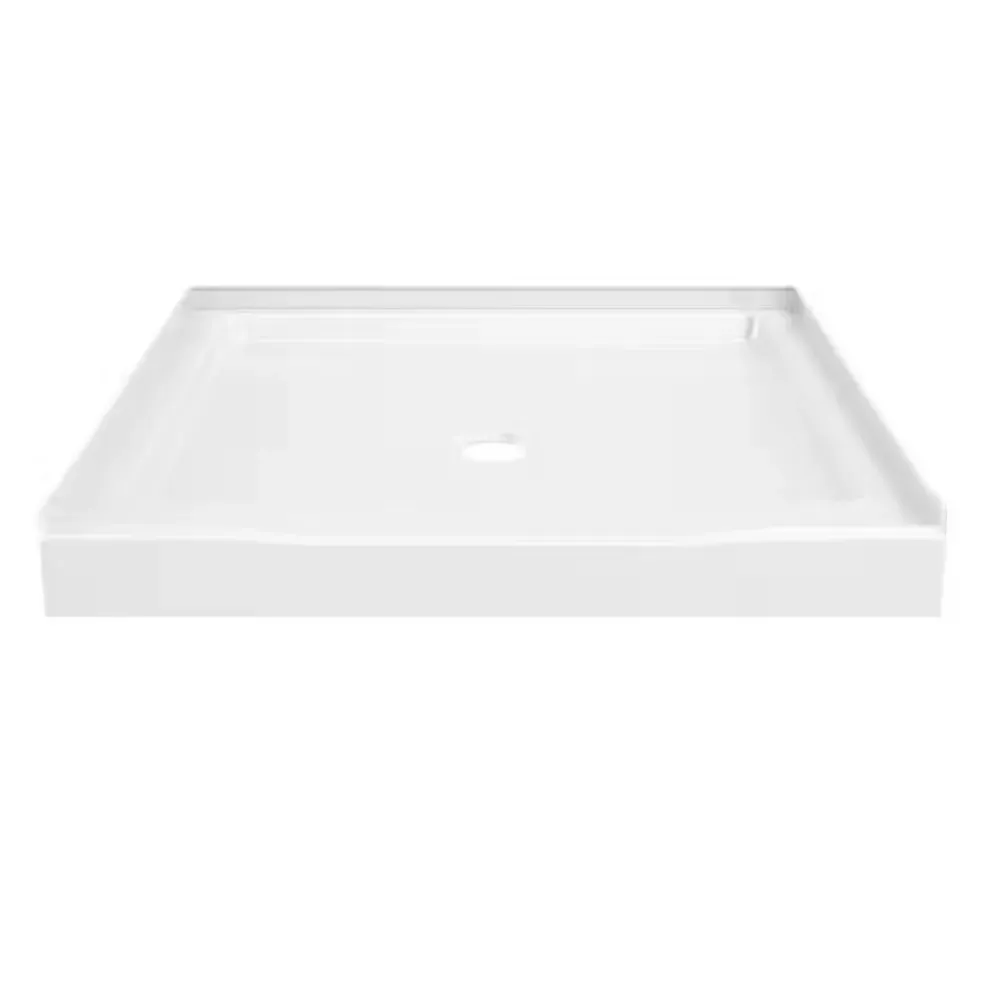 Classic 500 36 in. L x 36 in. W Alcove Shower Pan Base with Center Drain in High Gloss White - image 1