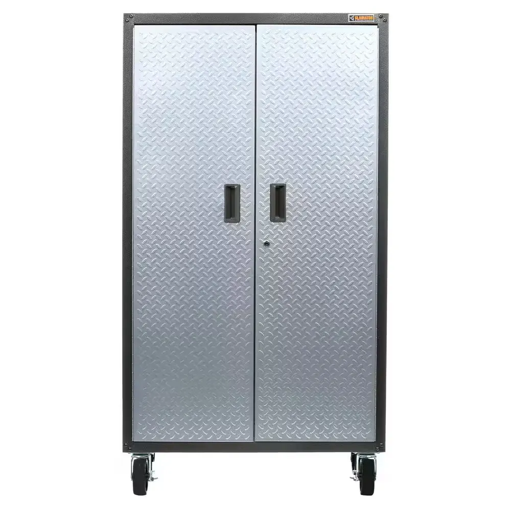 Ready-to-Assemble Steel Freestanding Garage Cabinet in Silver Tread with Casters (36 in. W x 66 in. H x 18 in. D) - image 1