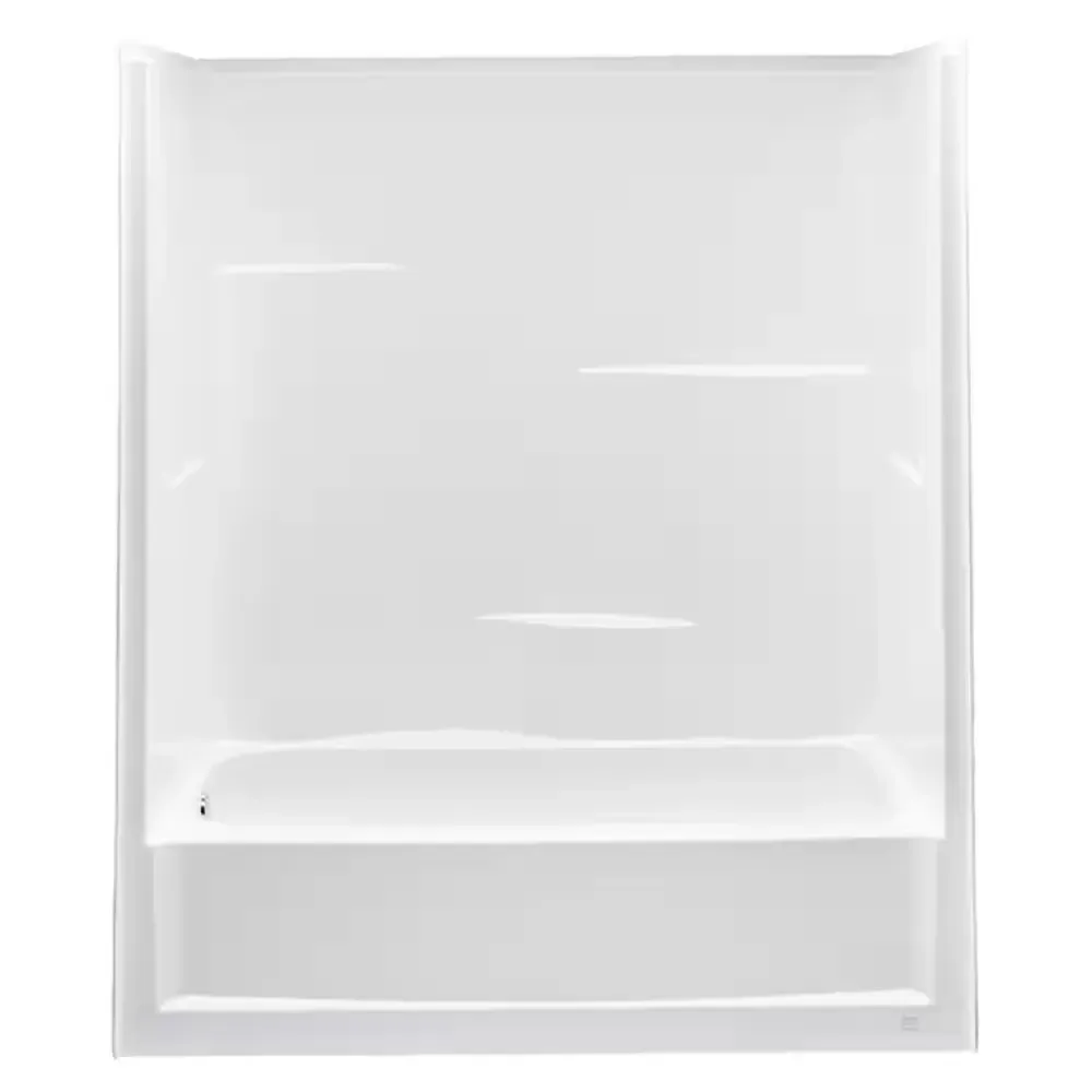 ***has a bit of damage ***Everyday Acrylx 60 in. x 30 in. x 72 in. Rectangular Tub Shower Combo Unit with Left Drain in White - image 1