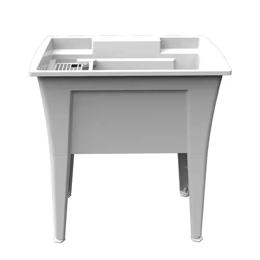 32 in. x 22 in. White Freestanding Utility/Laundry Sink - image 1