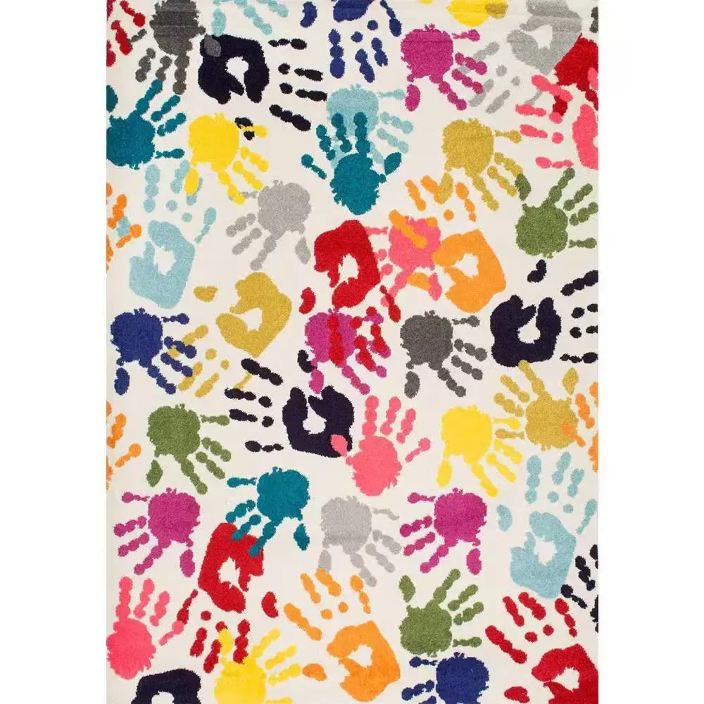 Pinkie Handprint Playmat Multi 8 ft. x 10 ft. Area Rug - image 1