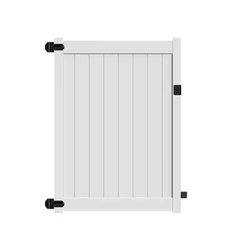 Bryce and Washington Series 5 ft. W x 6 ft. H White Vinyl Un-Assembled Fence Gate - image 1