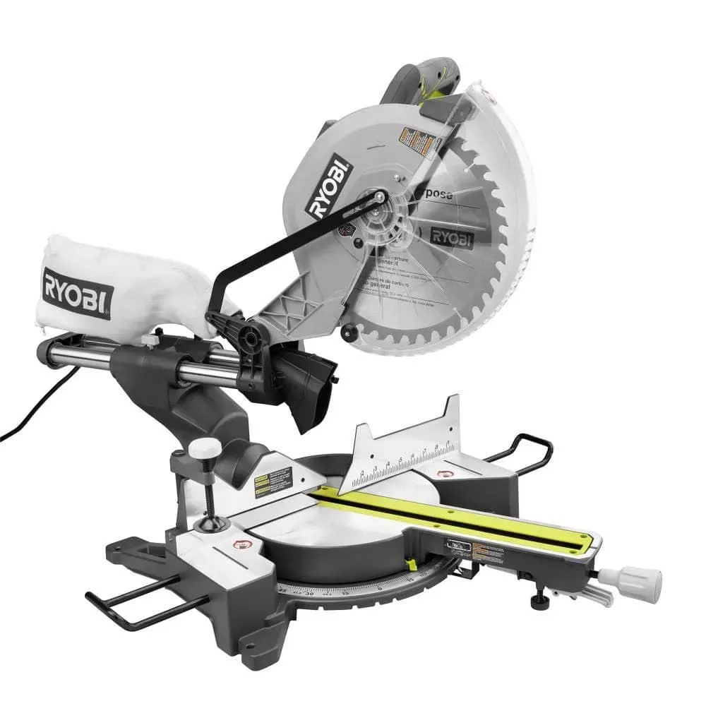 RYOBI 15 Amp 12 in. Corded Sliding Compound Miter Saw with LED Cutline Indicator - image 1