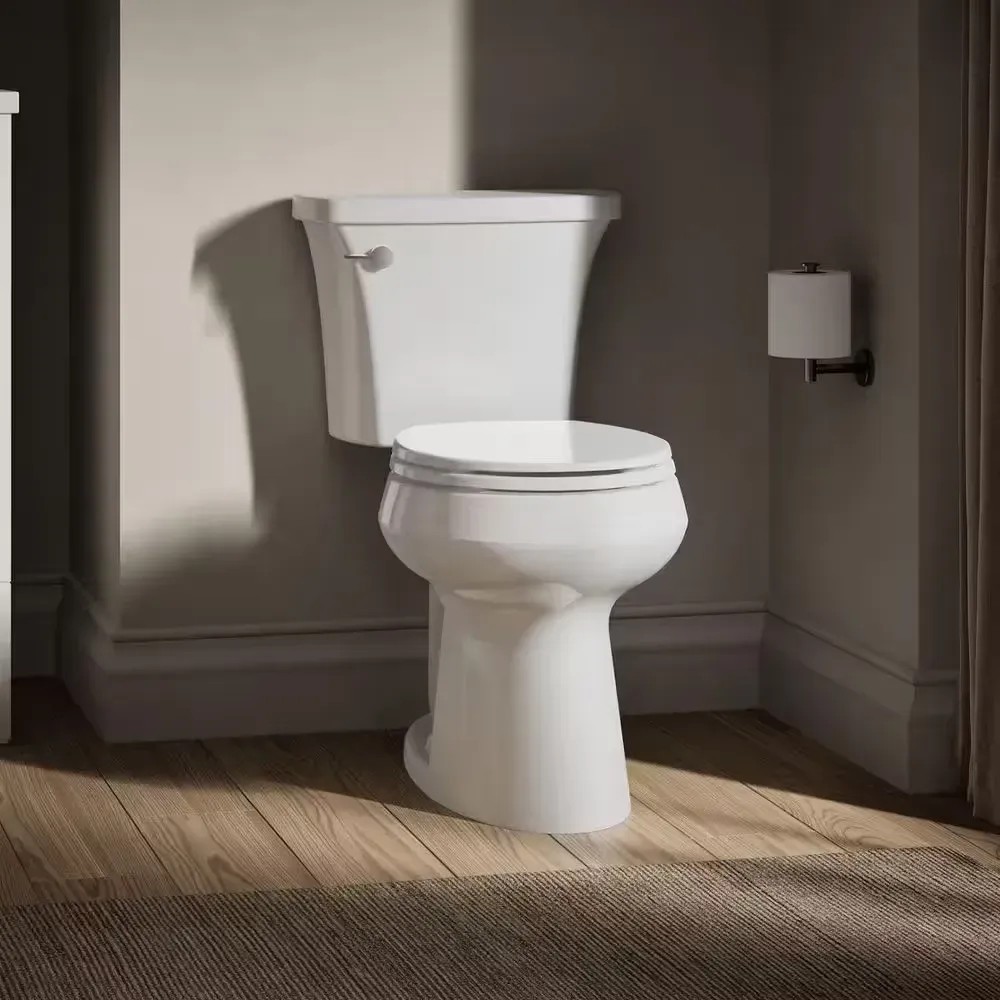 Highline Arc 12 in. Rough In 2-Piece 1.28 GFP Single Flush Round Chair Height Toilet in White with Soft Close Seat - image 1