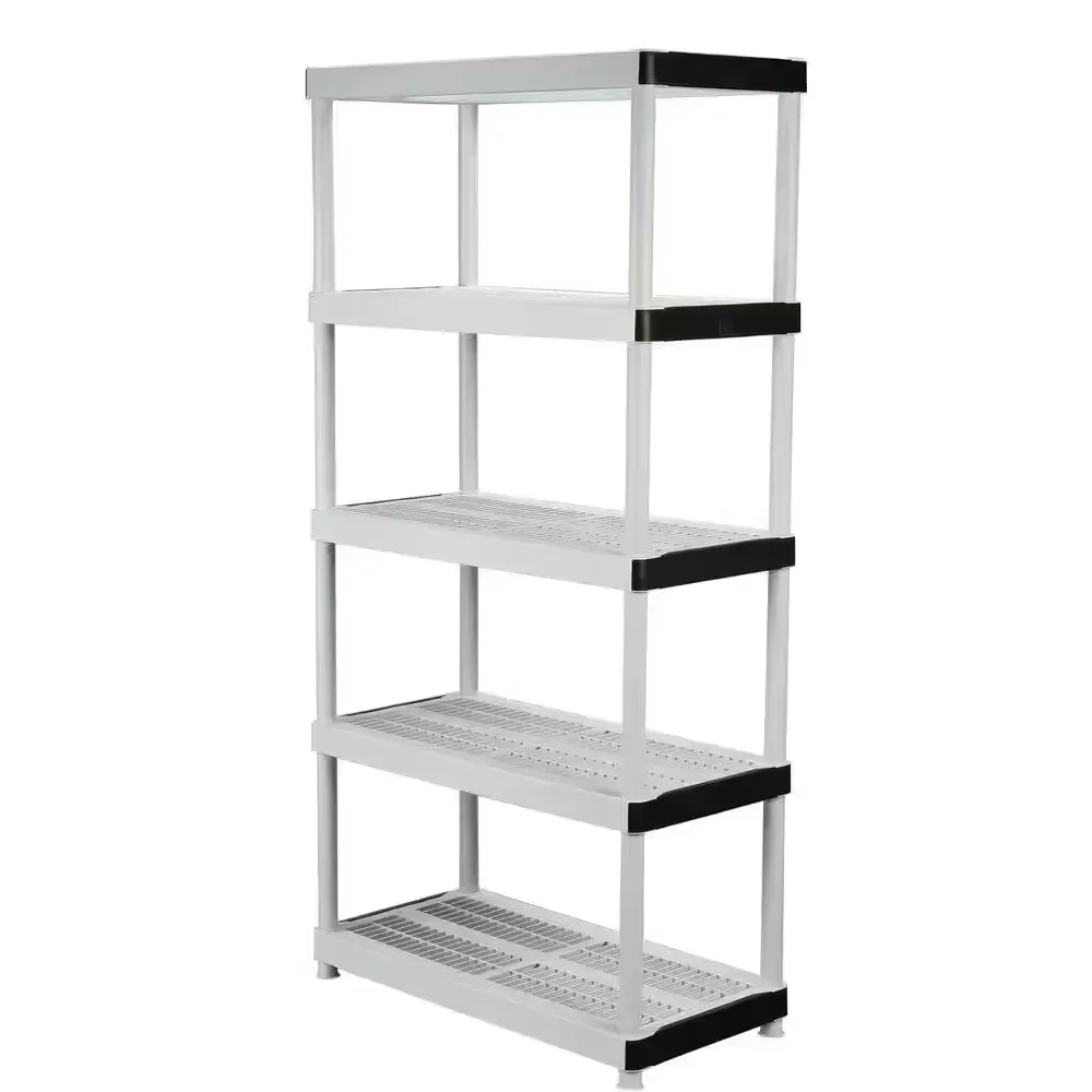 5-Tier Easy Assembly Multi-purpose Plastic Garage Storage Shelving Unit in Gray (36 in. W x 72 in. H x 18 in. D) - image 1