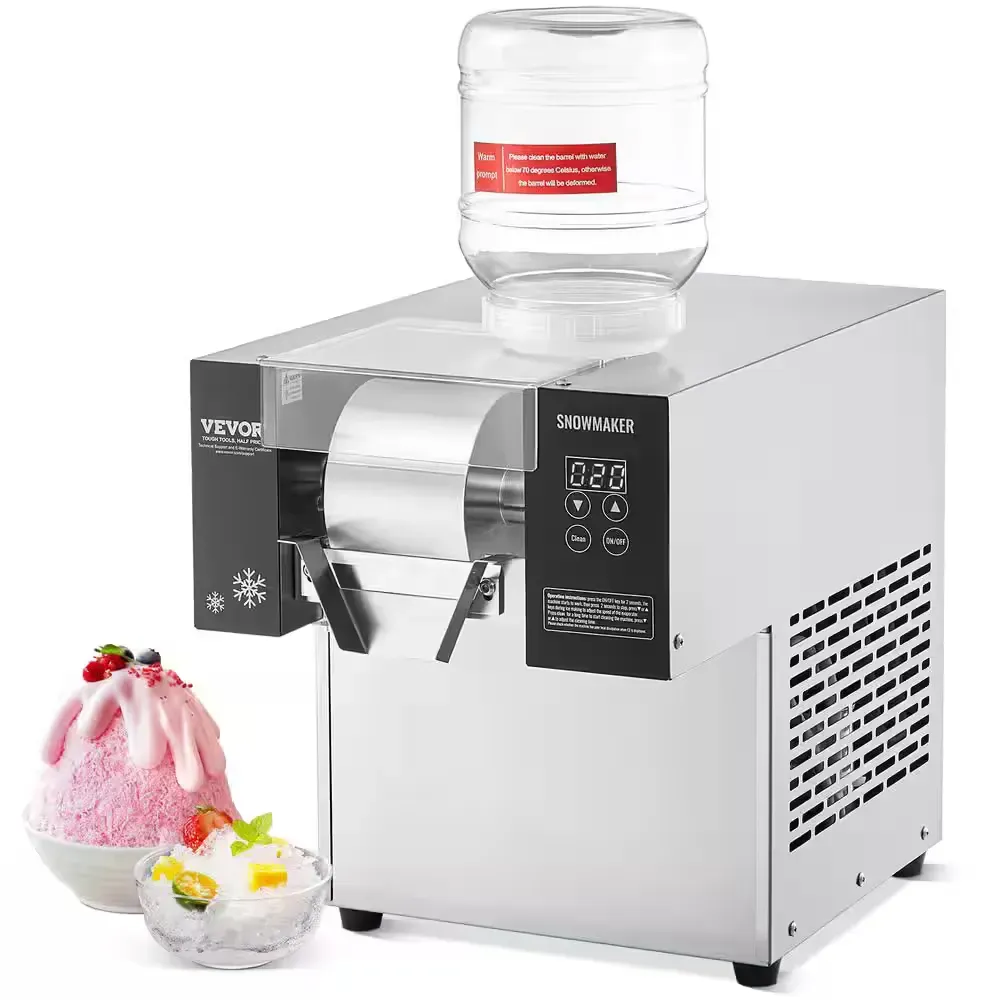 375 lbs./24h Commercial Snowflake Ice Machine 6000 oz./24 H Silver Snow Cone Machine Ice Shaver with Touchpad Controls - image 1